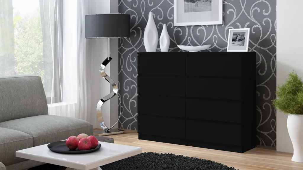 Commode large TAAVI noir - Solution pour manque de place et rangement - 2