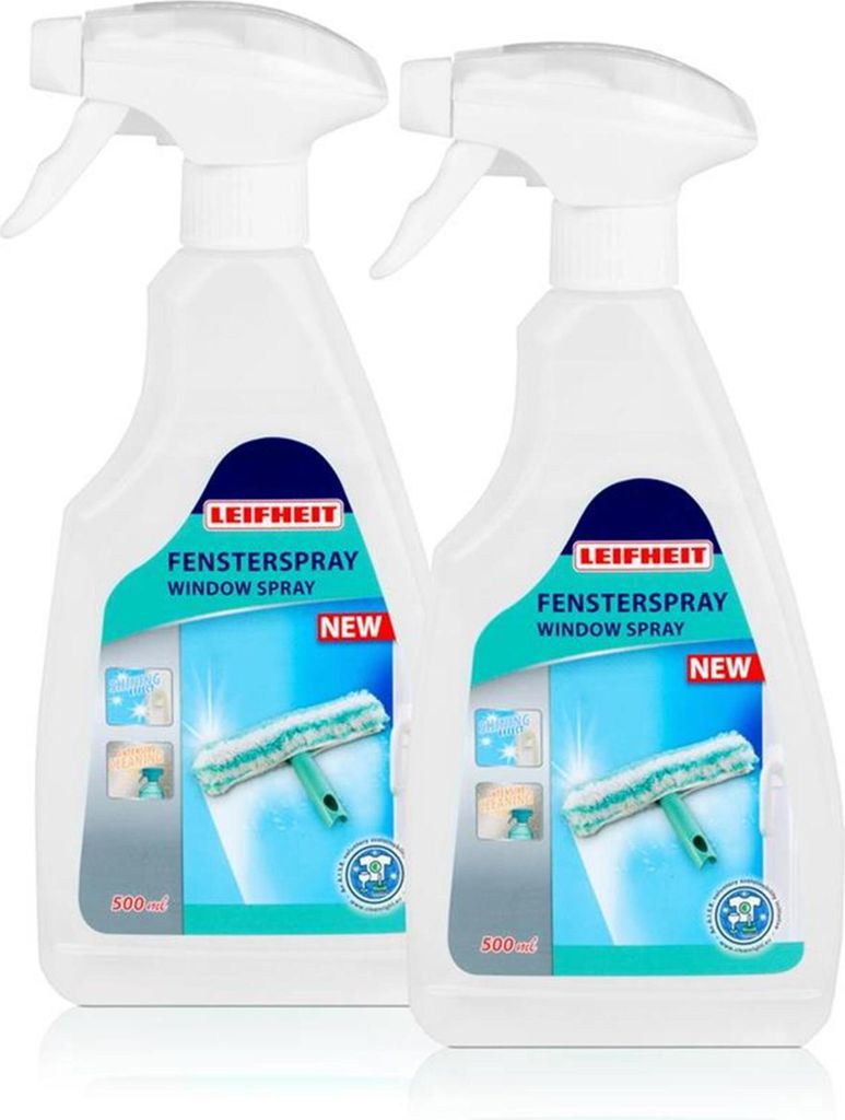 Leifheit Fensterspray 500ml - Für die streifenfreie Reinigung (2er Pack)