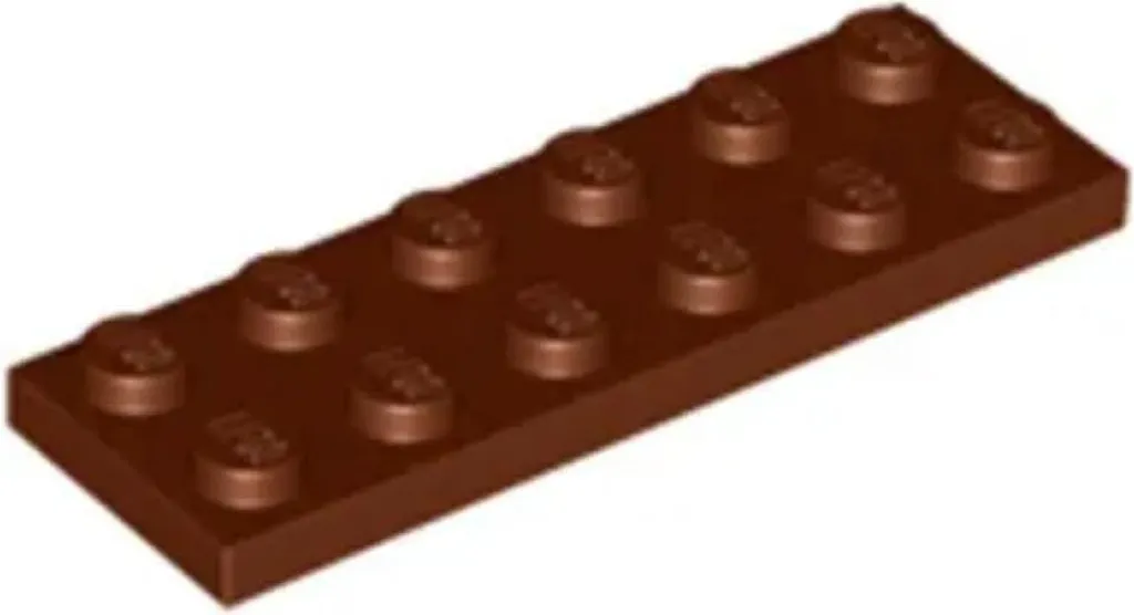 Plaque Lego 2x6 Rouge-Brun 3795 pour Décors et Paysages - 100 Pièces