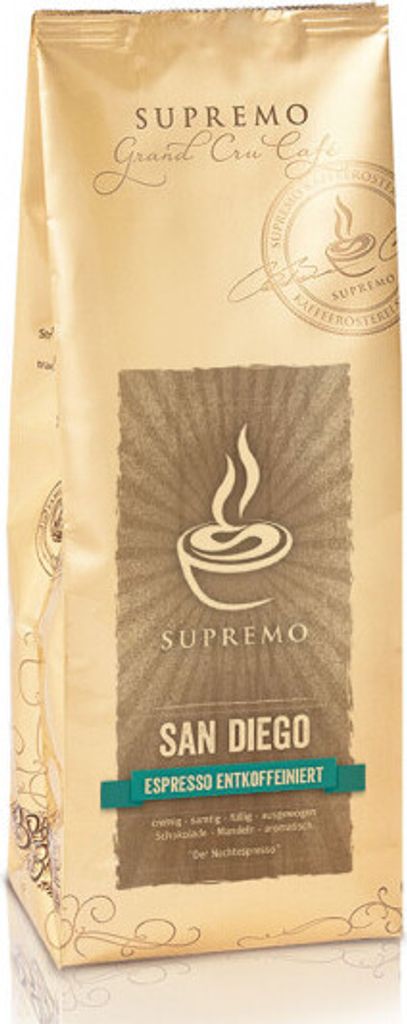 Kaffeebohnen Supremo Kaffeerösterei „SANDIEGO“ (DEKA), 250 Produktbild 