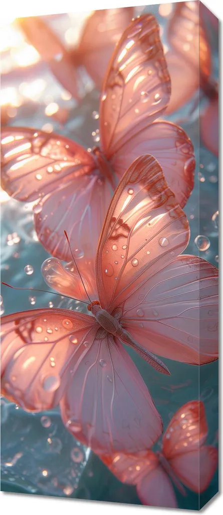 Quadro 30x70 cm Farfalle Luminose - Arredamento Parete Moderno