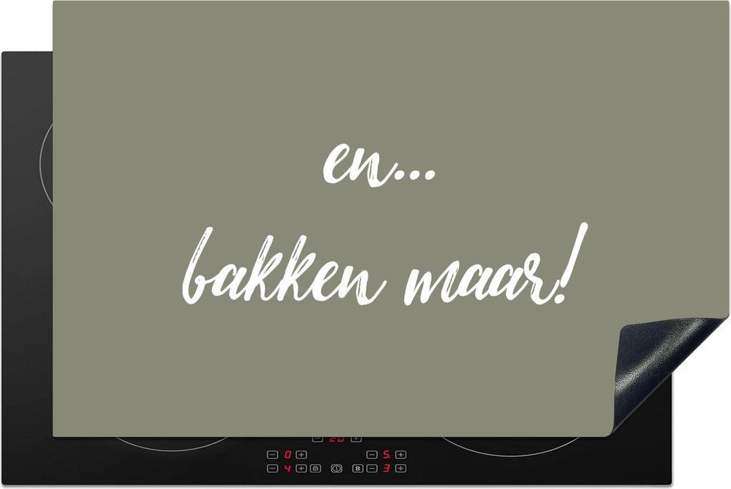 KitchenYeah Herdabdeckplatte Zitate - Backen - Und... Backen Sie! - Sprichwörter , 80x52cm, Küche Deko, Glaskeramikkochfeld Herdabdeckung, Abde...