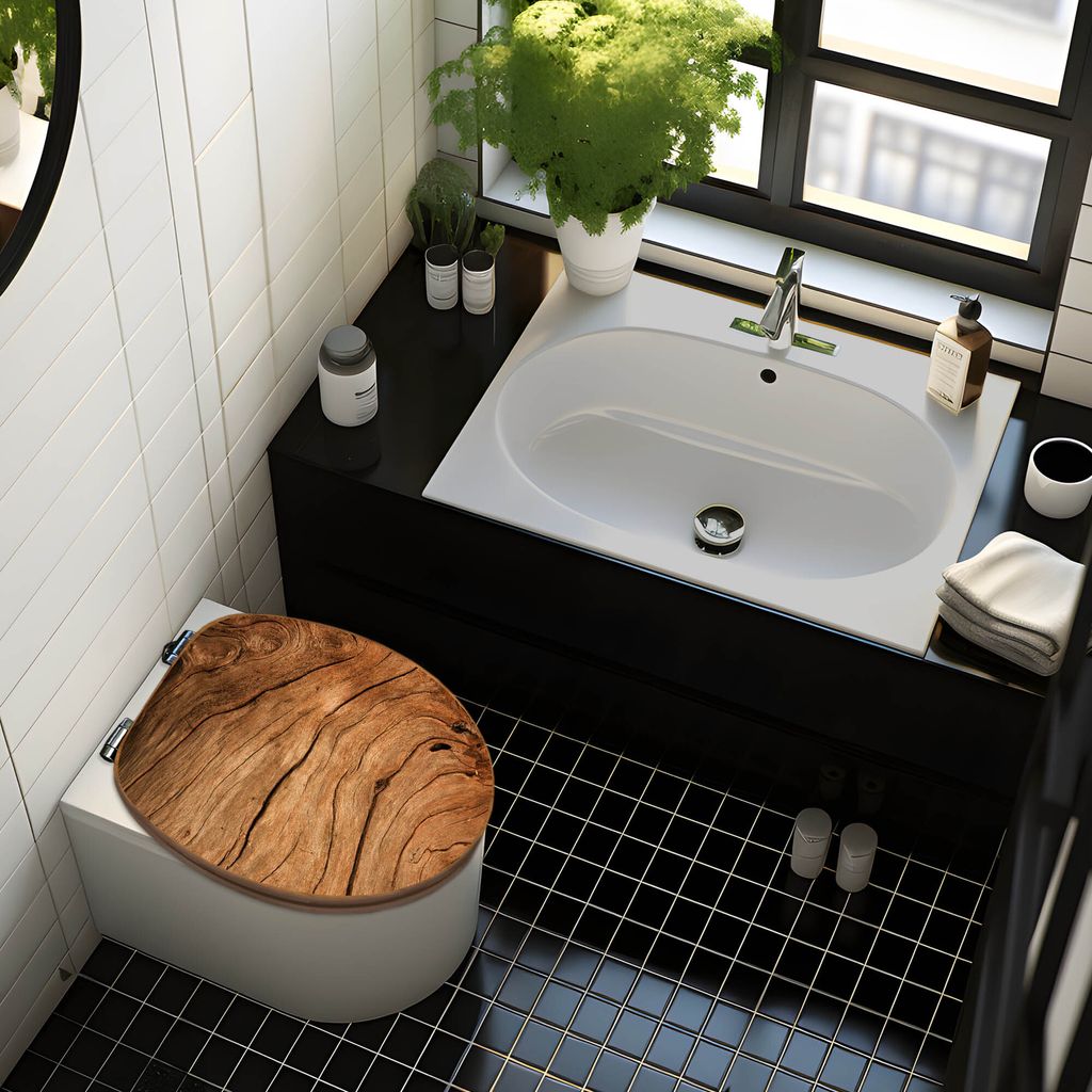 banjado Design WC Sitz Bambus Absenkautomatik -Trockenes Produktbild 2