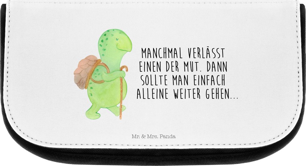 Mr. & Mrs. Panda kosmetiktäschchen Schildkröte Wanderer - Weiß - Geschenk, Organizer, Schildkröten, Make-up, Kulturbeutel, Motivation, Waschtas...