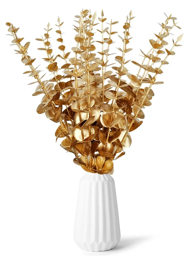 Eucalyptus Artificiel Or pour Déco Mariage et Fête : Lot de 20 Tiges