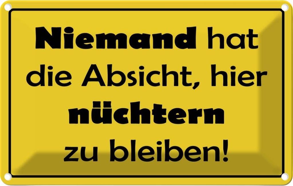 vianmo Blechschild 20x30 cm Keine Absicht nüchtern zu bleiben Spruch Zitat