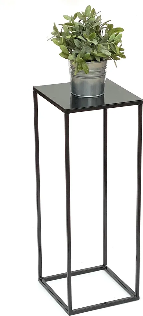 Table d'Appoint Porte-Plante pour Salon - Support Fleurs Noir de 62 cm