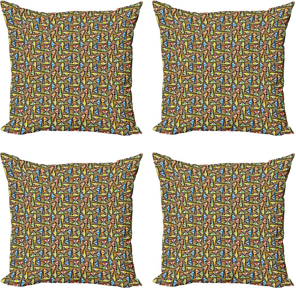 ABAKUHAUS Flip Flops Kissenbezug Set (4 Stück), Schäumende Strand Pantoffeln, Moderner Doppelseitiger Digitaldruck, 45 cm x 45 cm, Mehrfarbig