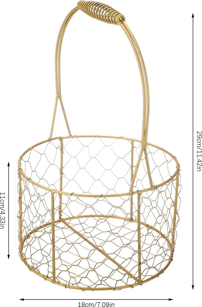 Panier de fleurs en fer doré durable pour décorer sans encombrement