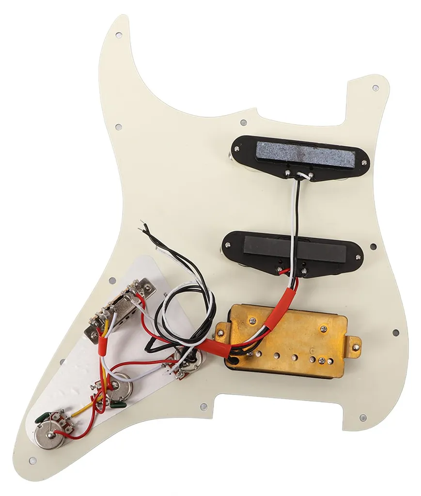 Plaque de montage blanche SSH19 pour guitare avec micros pré-câblés - 13