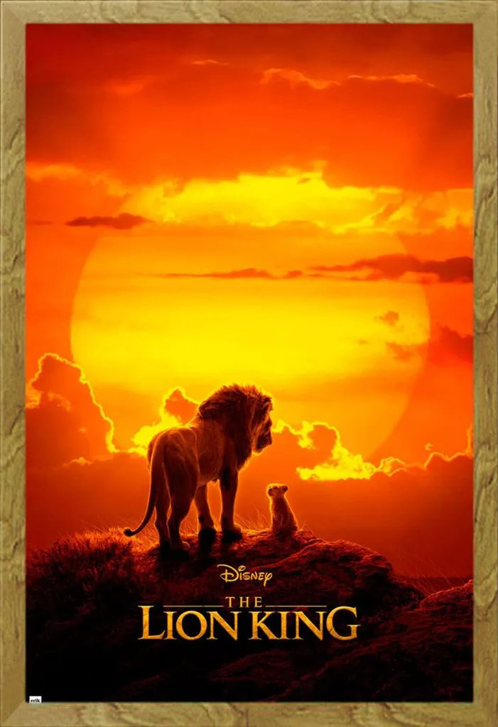 Poster Il Re Leone con Cornice Rovere Shinsuke® - Arredo Disney Premium