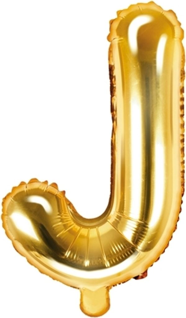 Balon foliowy Litera J 35cm złoty na ślub urodziny Zdjęcie produktu 1