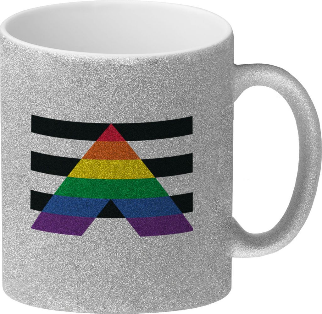 Straight ally Flagge Gleichberechtigung Glitzer-Kaffeebecher