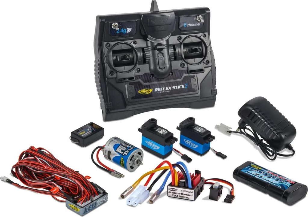Ensemble Radio 2.4G 6CH Carson Reflex Stick Truck avec Accu et Servo RC