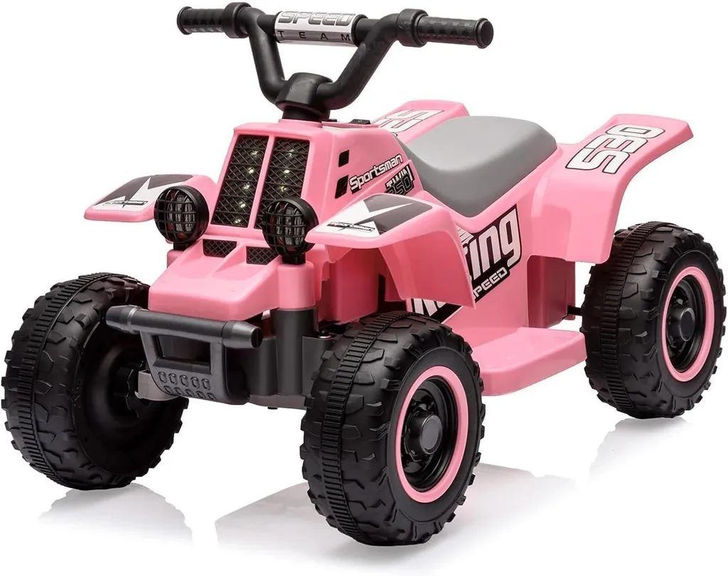 Quad électrique rose pour enfants 6V avec phares LED intégrés