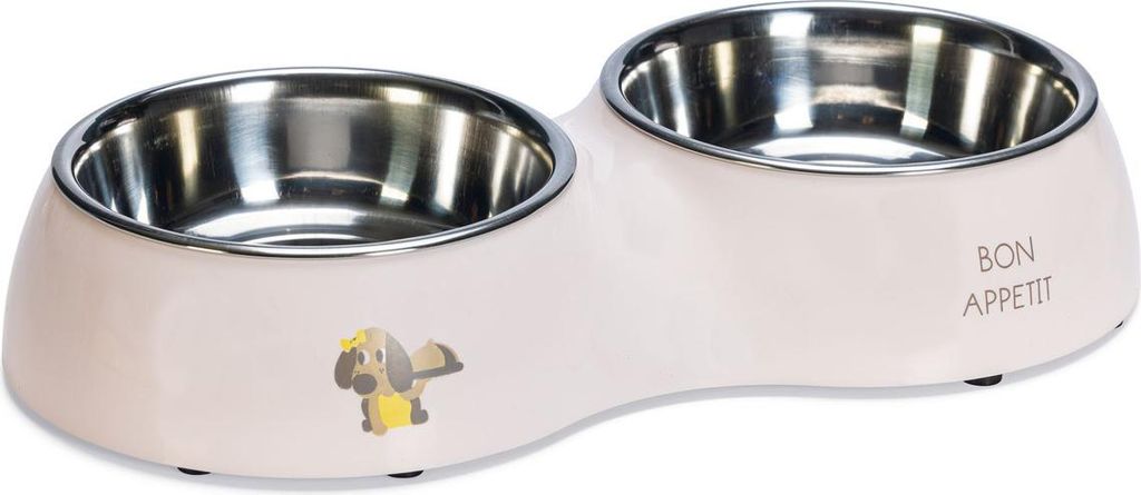 Beeztees Puppy Droppy - Dinner Set Hund - Kunststoff/Edelstahl - Rosa -