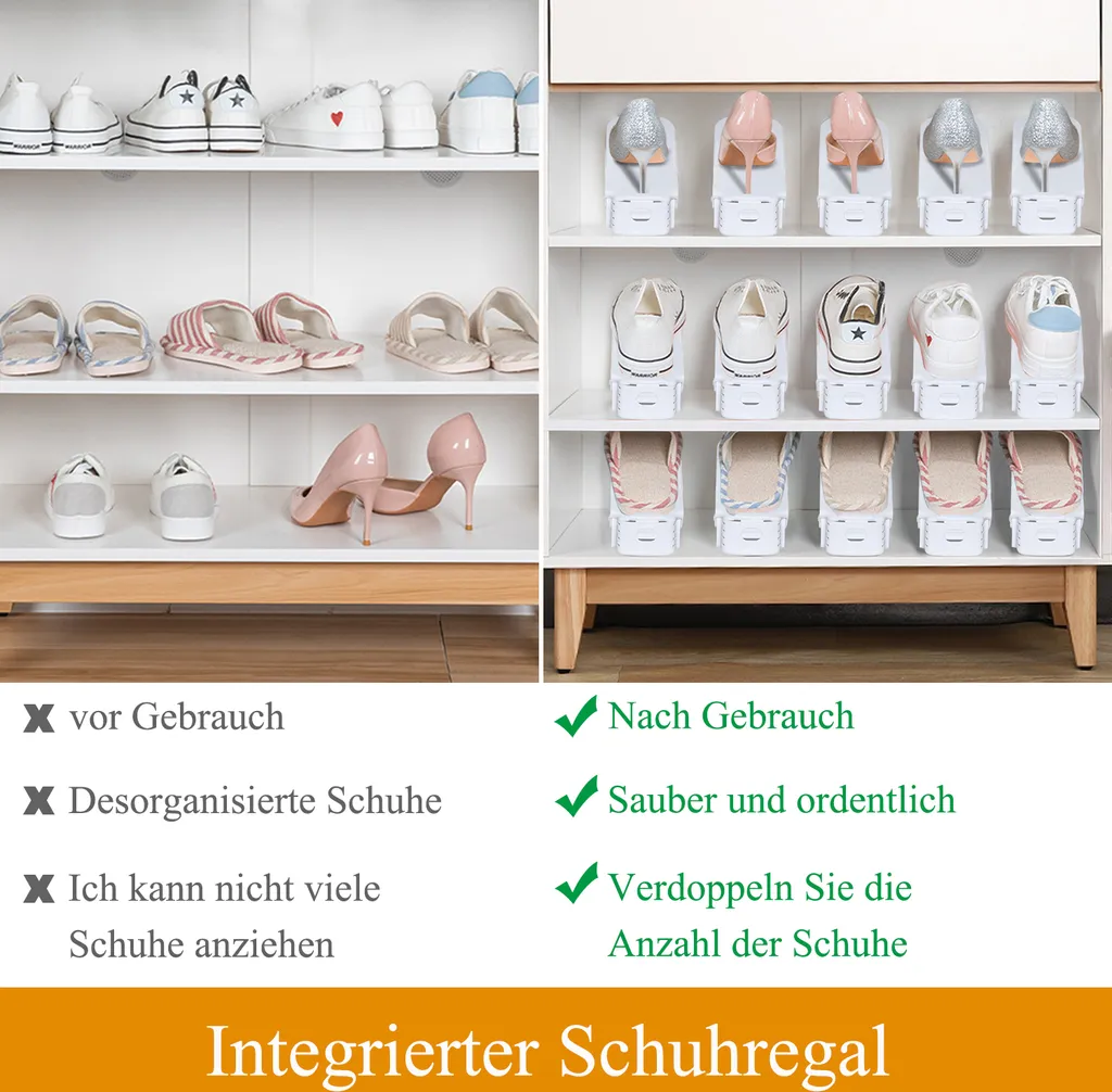 Étagère à Chaussures Réglable 30 Pièces Blanc pour Armoire et Entrée