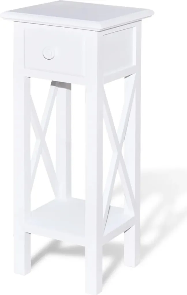 Tavolino con Cassetto Bianco Legno: Design Moderno e Funzionale