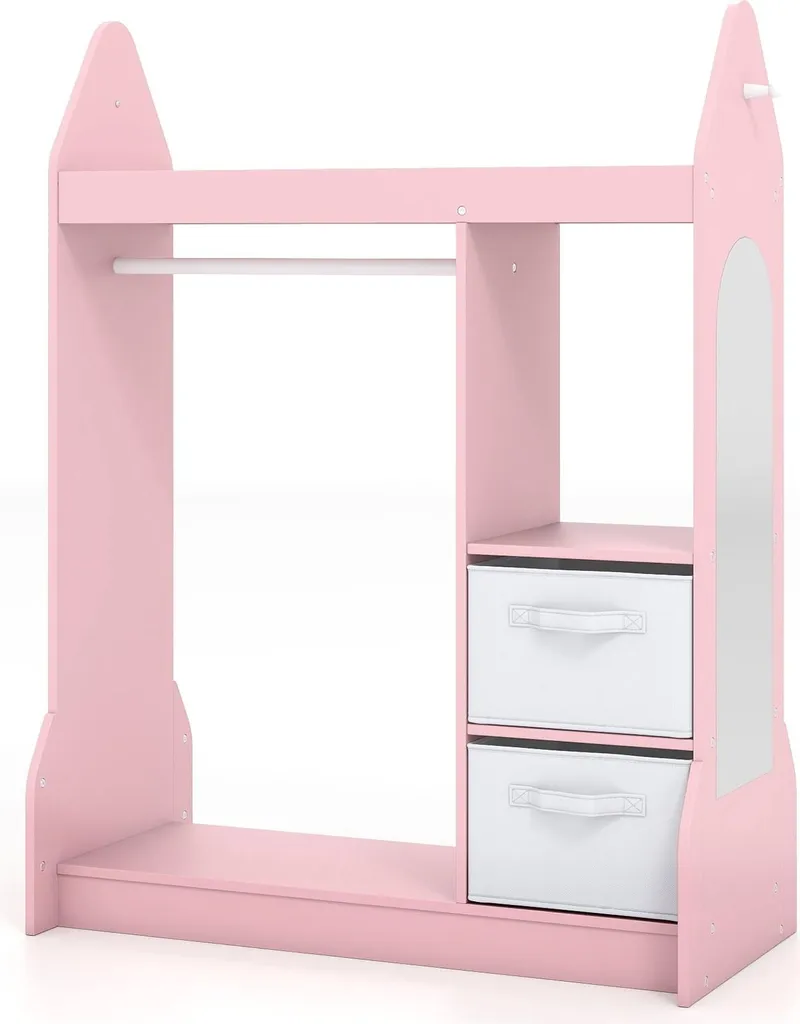 Meuble de rangement déguisements enfant rose 107 cm pour chambre et jeux