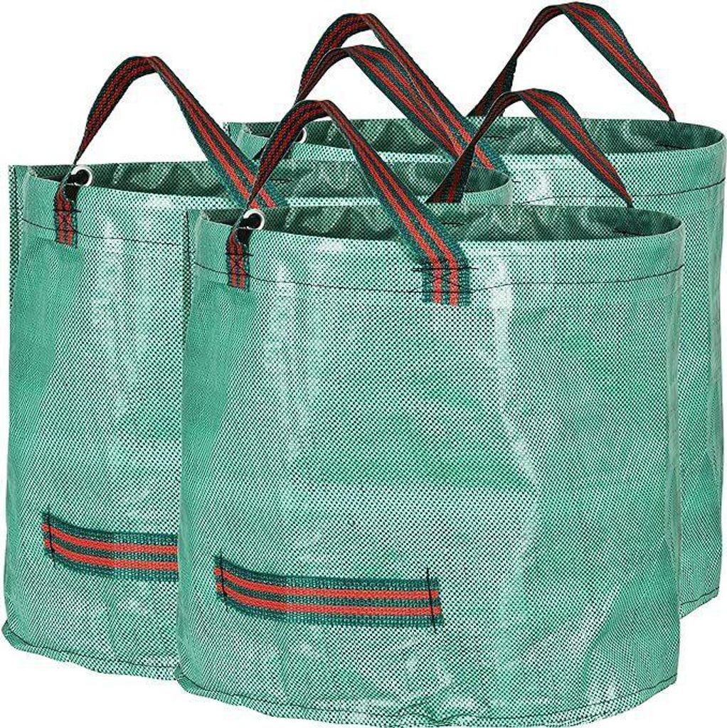 2er-set Gartenabfallsäcke,272L , wasserdicht & reißfest aus PP-Gewebe mit Kordelzug und 4 Griffen, ideal für Laub, Äste, Grünschnitt, 67 x 76 ...