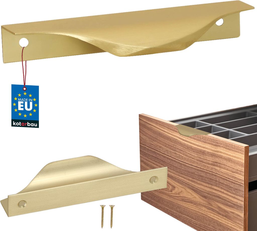 KOTARBAU Möbelgriff Möbelgriffe Schrankgriffe 96 / 116 mm ZnAl Küchengriffe Gold Griffe Möbel Türgriff Profilgriff Türgriffe Küche Schubla...