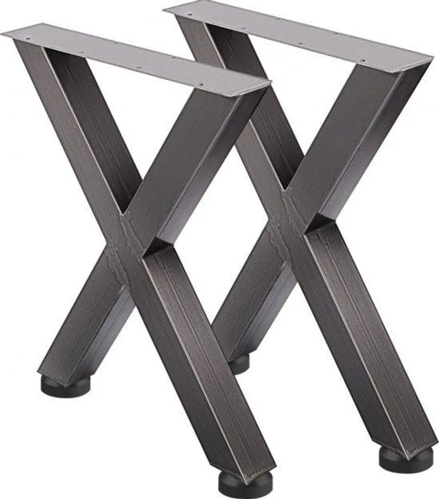 Pieds de table industriels pour plateau lourd - Support en X 1000 kg