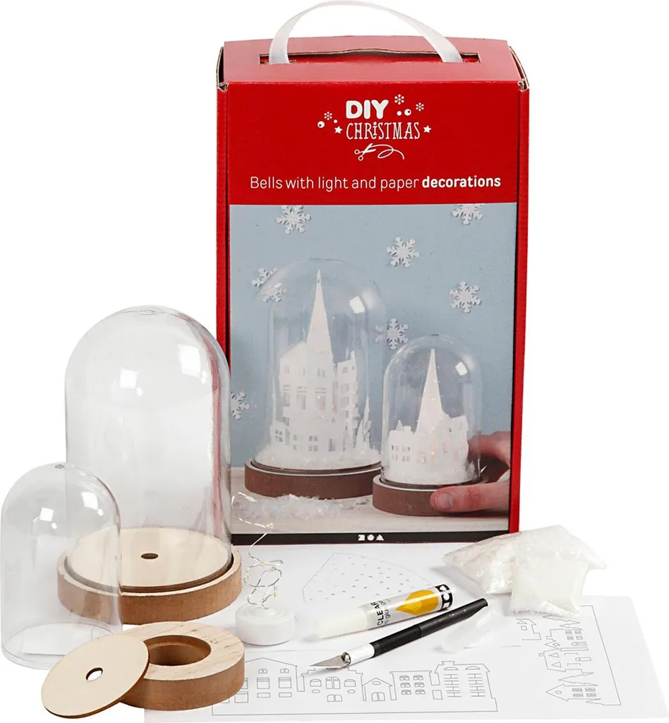 Set di campane di vetro Creativ Company Set di campane di vetro per il paesaggio invernale fai da te