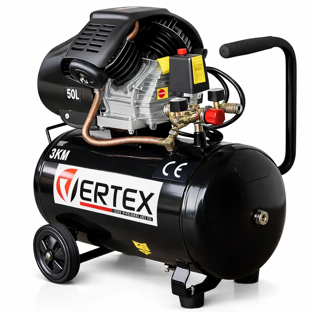 Compresseur d'air 50 litres bicylindre 3 CV pour travaux de sablage