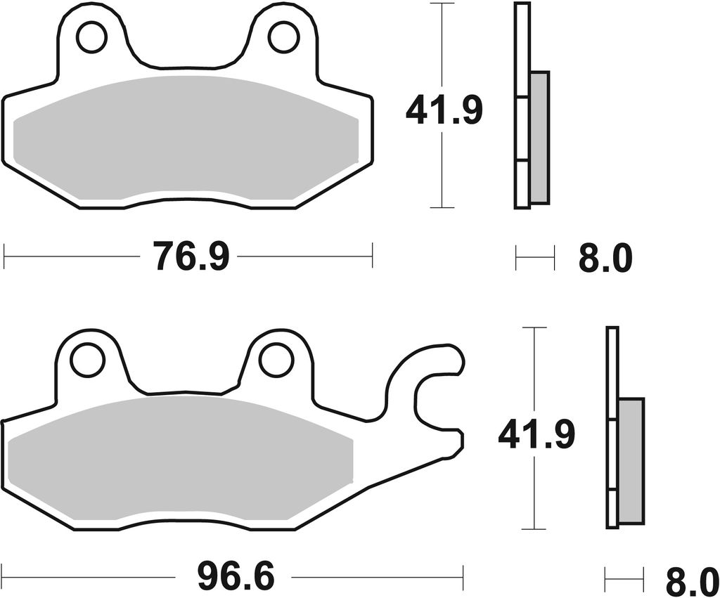 Bremsbeläge Kh165 / Kh215 Street Ceramic Farbe Schwarz