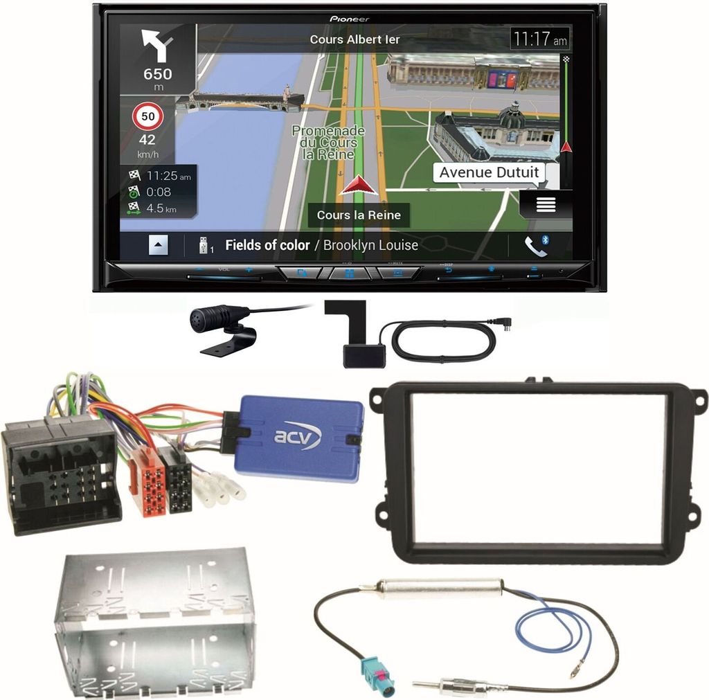 Pioneer AVIC-Z930DAB Bluetooth DAB+ Einbauset für Golf 5 6 Passat 3C B7 Touran