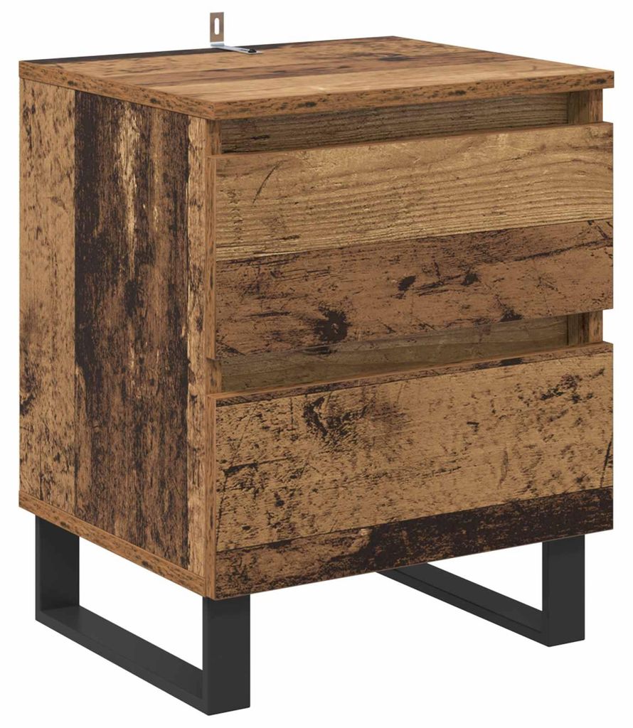 Nachttisch mit Schubladen Altholz 40 x 35 x 50 cm Holzwerkstoff