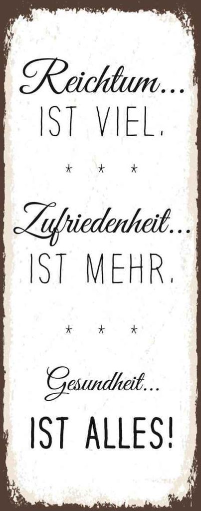 vianmo Holzschild 27x10 cm Reichtum viel Zufriedenheit mehr Spruch Zitat