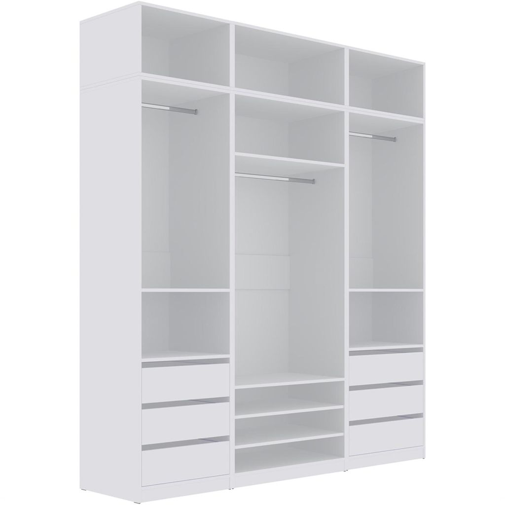 Marmex Möbel Garderobenschrank mit Aufsätzen TRES SET T/N Weiß 200x246x51 cm