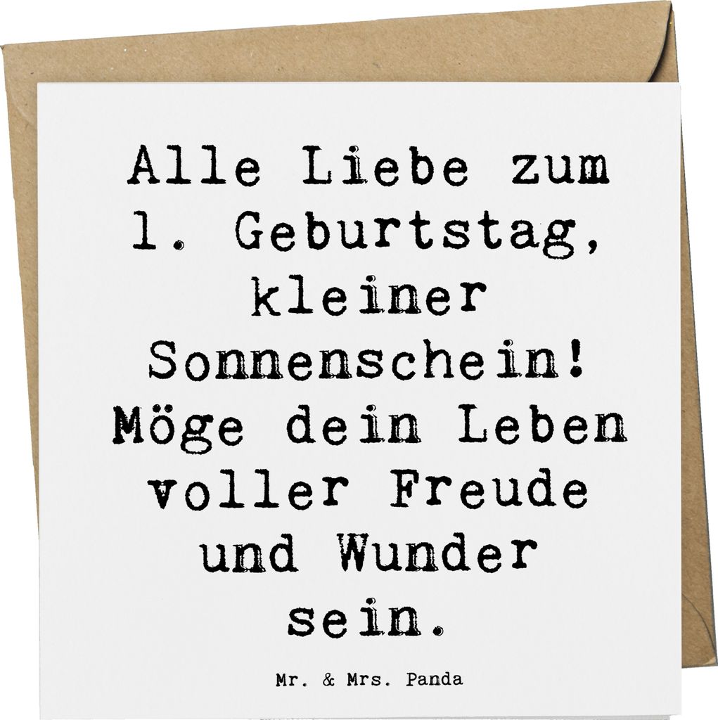 Mr. & Mrs. Panda doppelkarte Spruch 1. Geburtstag Sonnenschein - Weiß - Geschenk, anlasskarte, Alter, Familientag, Kleinkind, Glückwunschkarte, l...