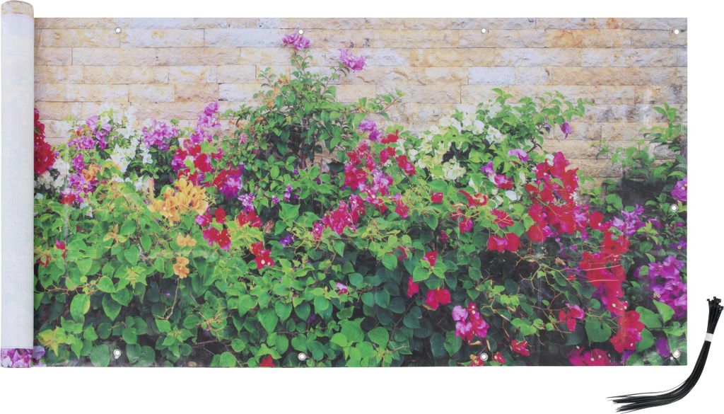 Balkonsichtschutz, Blumen, 5 m x 35 cm Produktbild 