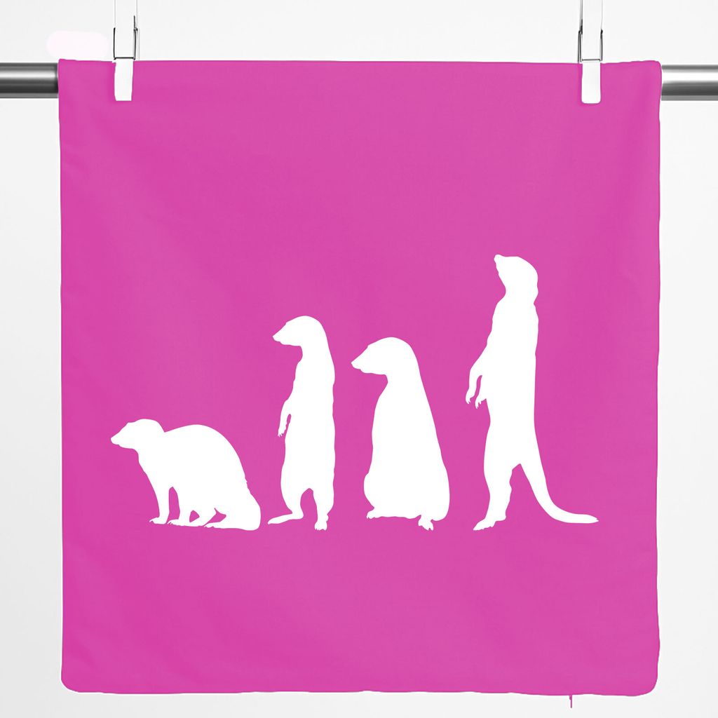 Huuraa Kissenbezug Erdmännchen Silhouette 40x40cm Fuchsia Baumwolle Dekokissenbezug Geschenkidee