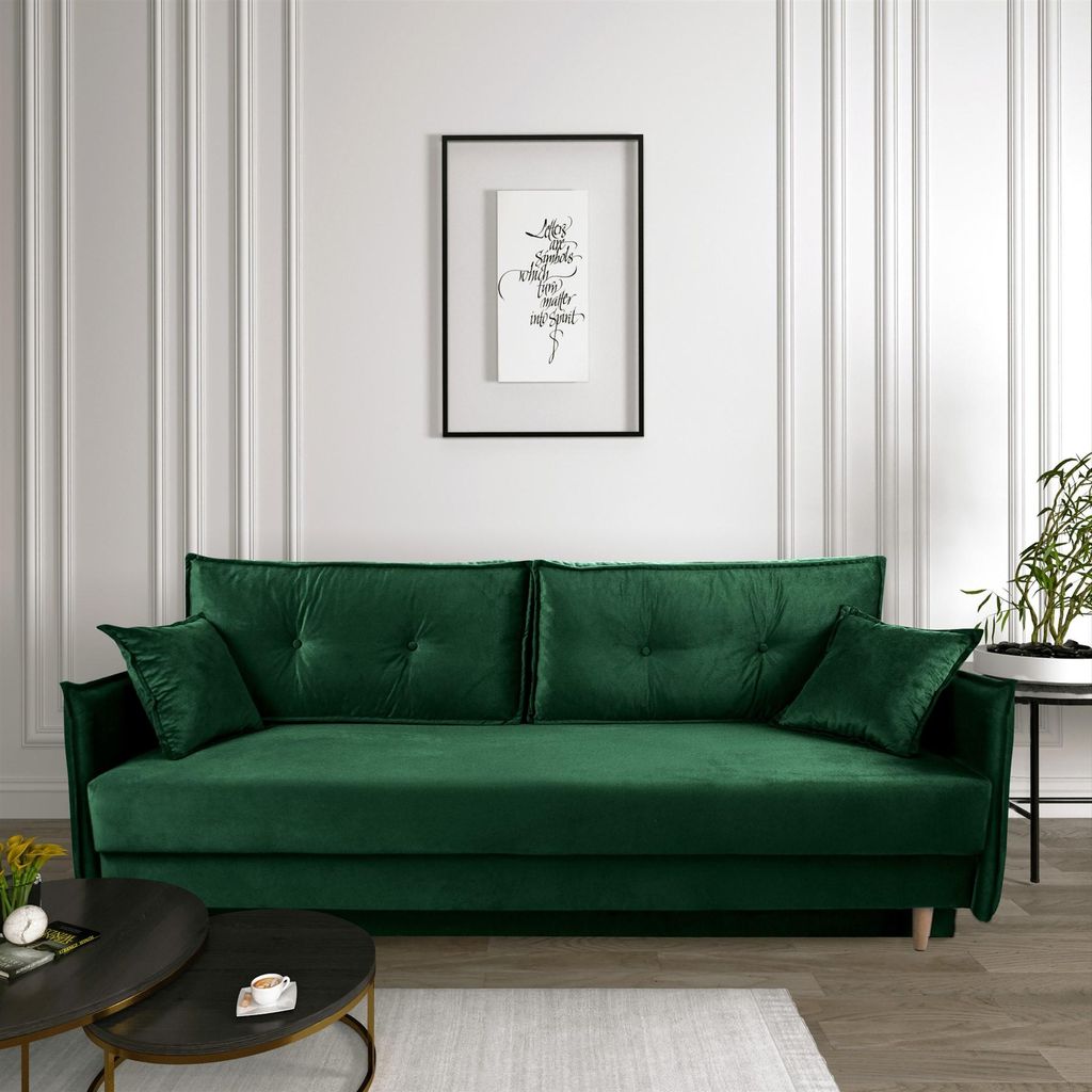 Sofa Designersofa SONDRE 3-Sitzer mit Schlaffunktion in div. Farbvarianten