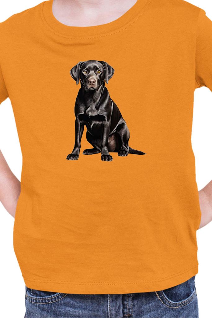 Kinder T-Shirt Dogs Breeds Labrador Retriever Dog Breed 006, 3-4 Jahr - 104 / Orange