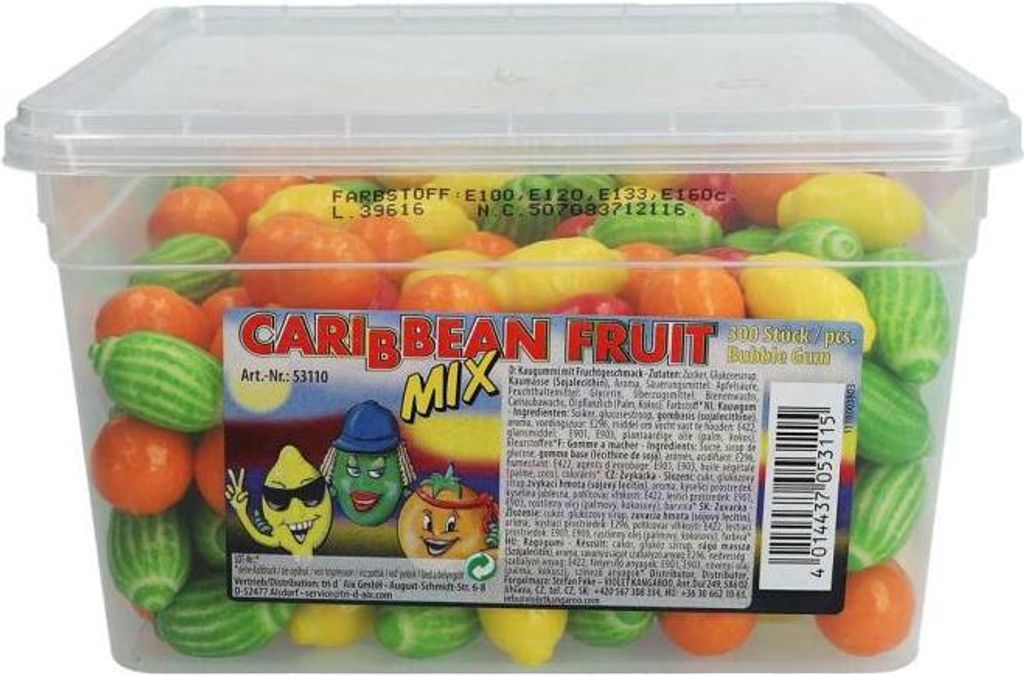 Carribean Fruit Mix Bubble Gum fruchtige Kaugummi Mischung Produktbild 