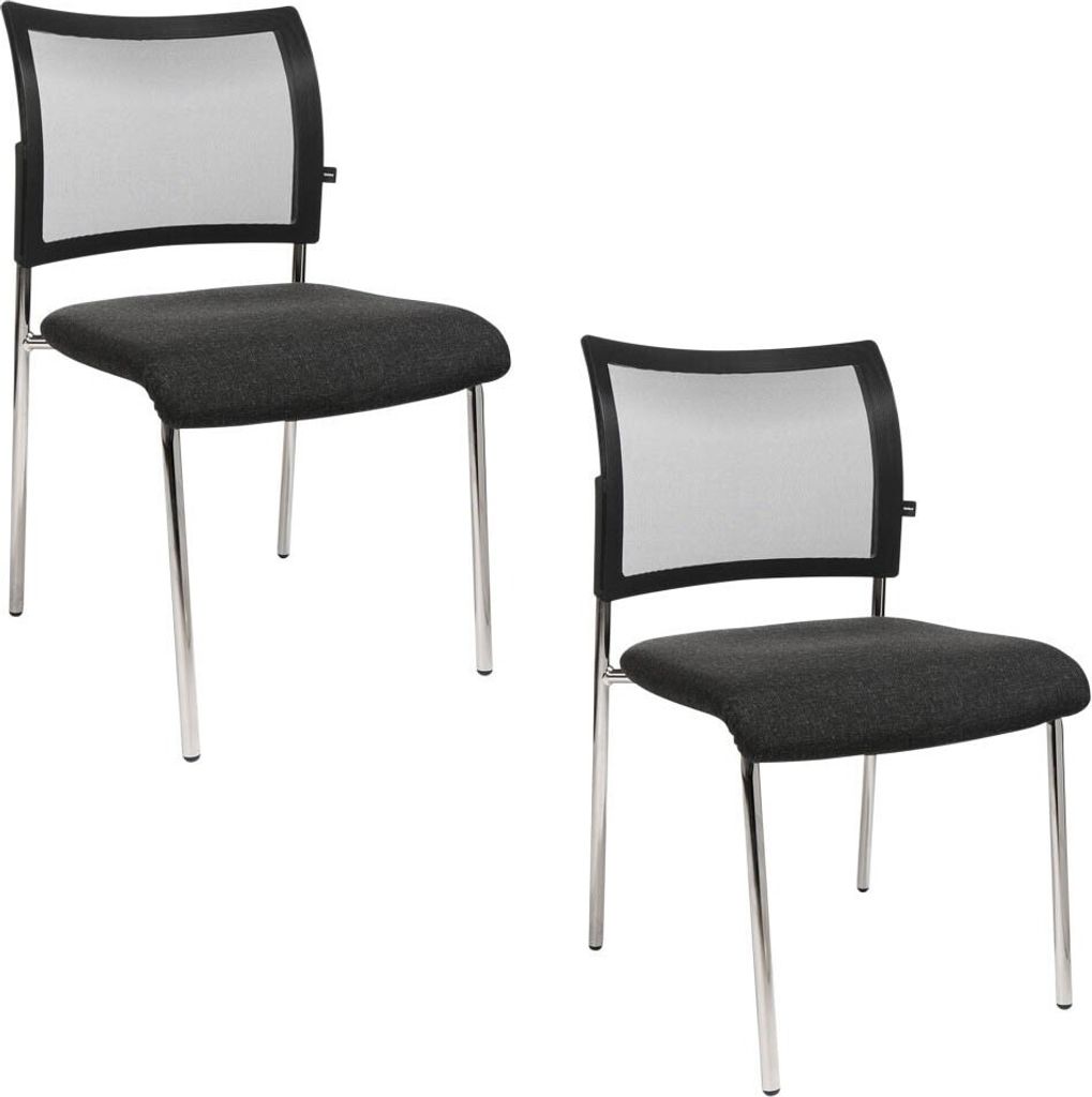 Topstar Besucherstühle Visit 10 Net NV290 G220 anthrazit, schwarz Stoff, 2 St.