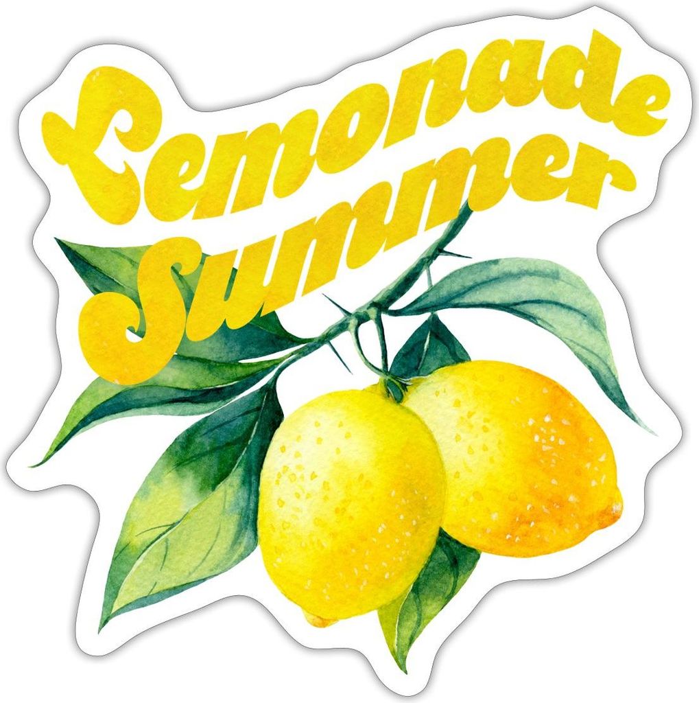 Spreadshirt Lemonade Summer Zitronen Sommer Design Sticker Aufkleber, 10 x 10 cm, Mattweiß