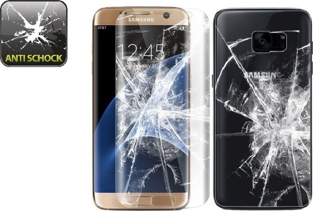 2x Panzerfolie für Samsung Galaxy S7 Edge FULL COVER Displayschutzfolie KLAR F/B