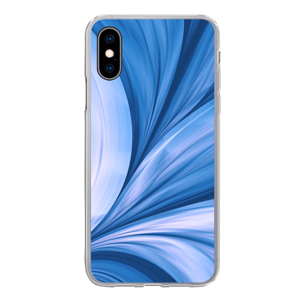 MuchoWow Handyhülle Schutzhülle Hülle für iPhone X Blau - Abstrakt - Design Silikon Softcase Handy Hülle - Handyhülle