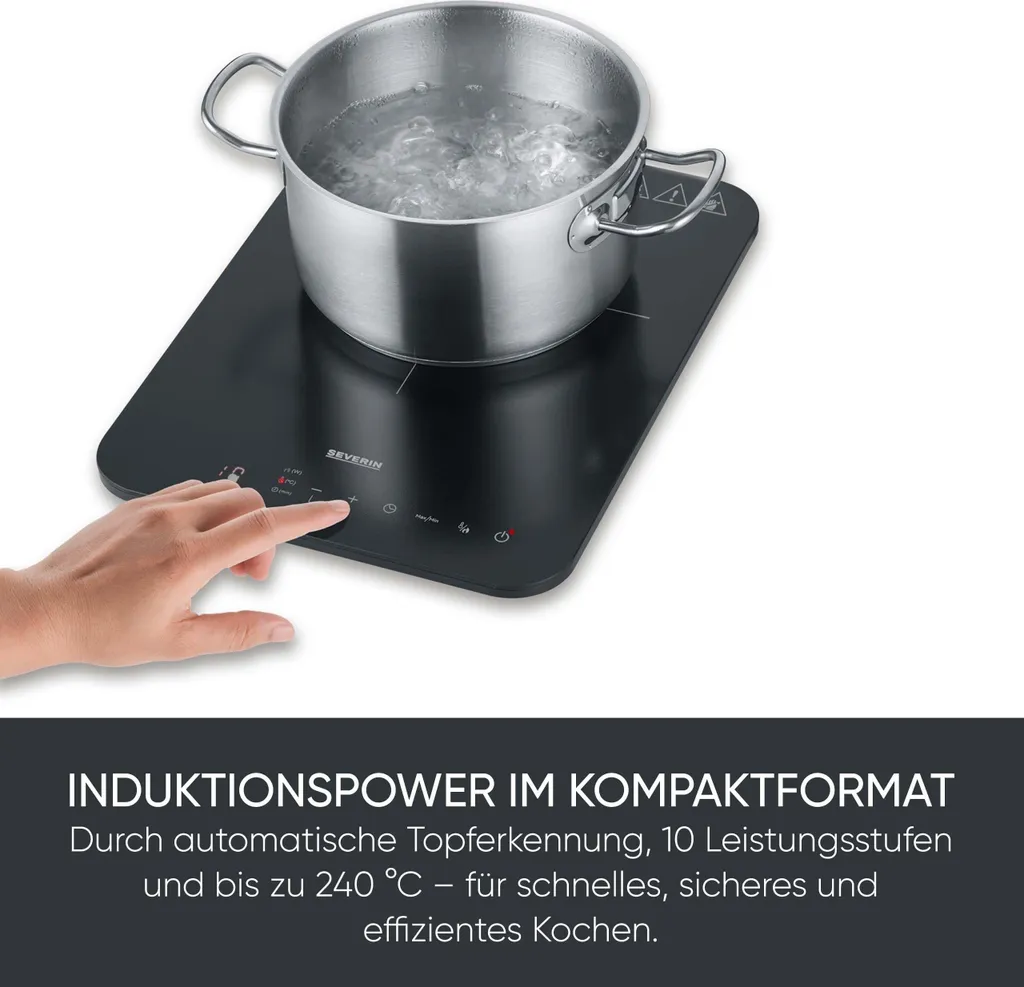 Table induction portable SEVERIN KP 1032 pour studio et plan de travail - 6