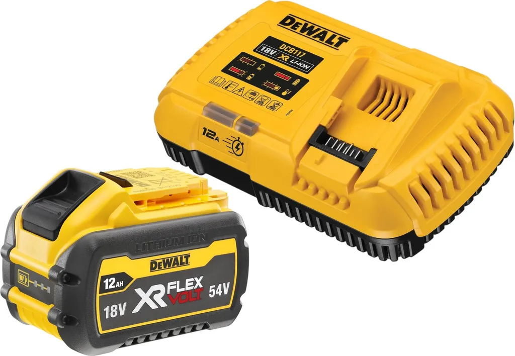 DeWalt DCB 117 Y1 Kit Starter 18V Chargeur 12A et Batterie DCB 548 12Ah