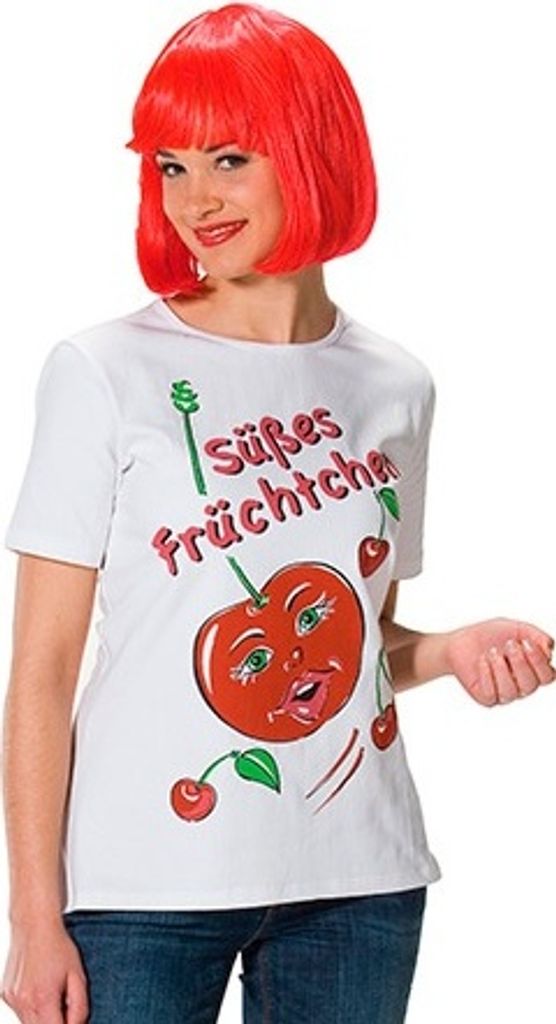 PxP 13314 - T-Shirt Süßes Früchtchen, Erwachsene Gr. 36 - 44 Motivshirt Kirsche : 40 Größe: 40