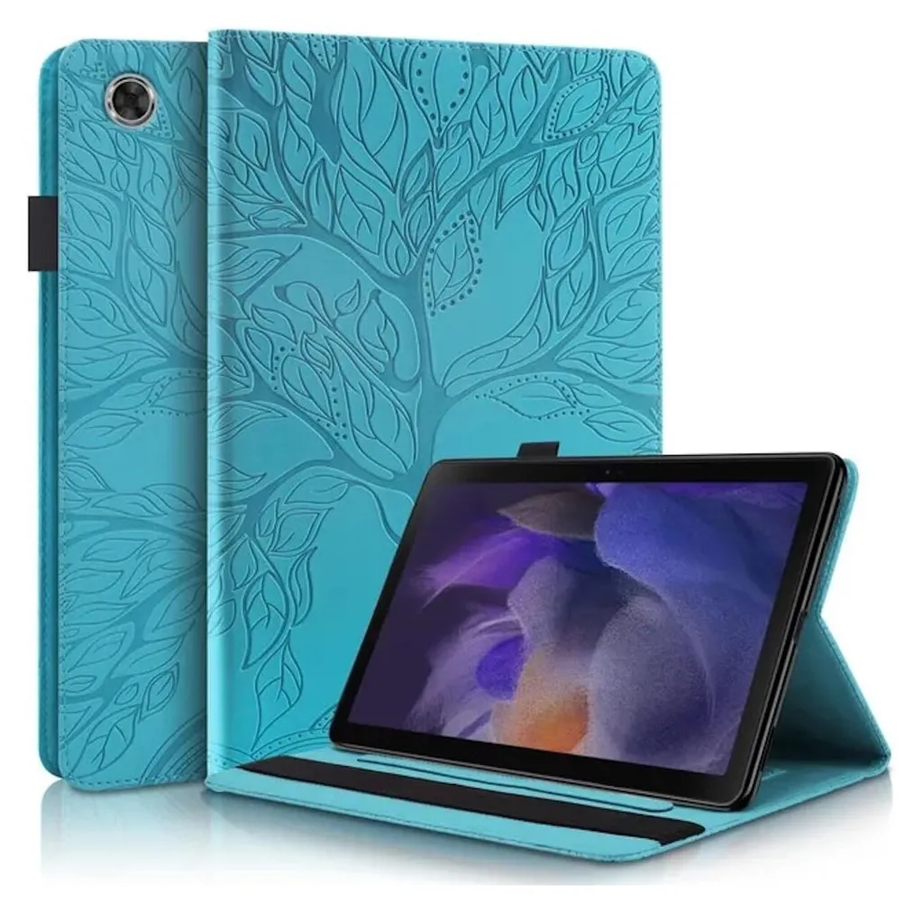 Custodia Elegante Samsung Tab A9 Plus Blu Albero Pelle Vegana