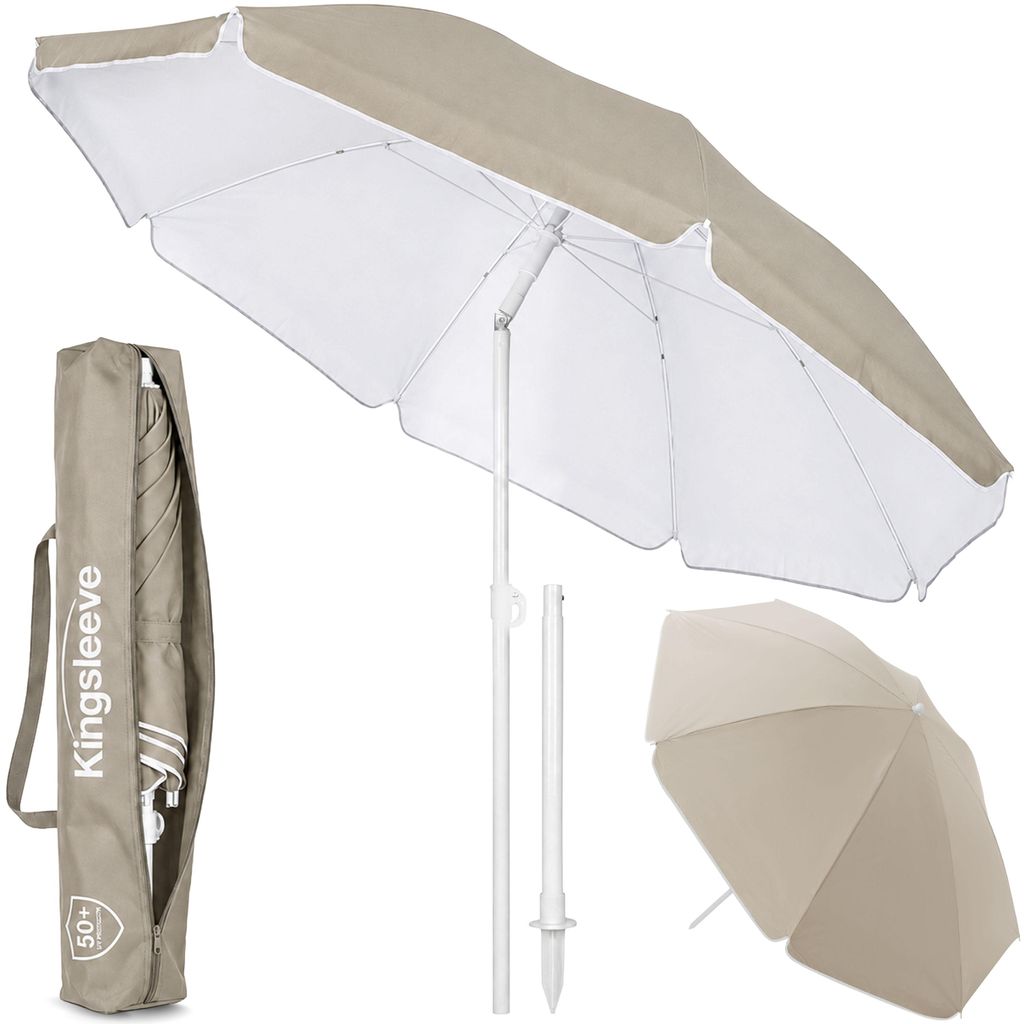 KINGSLEEVE® Ombrellone Spiaggia 180cm UV50+ Inclinabile Immagine del prodotto 