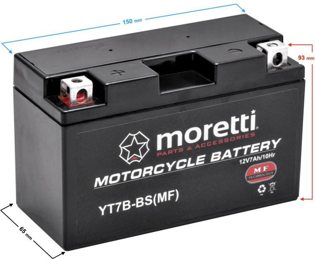 Moretti AGM (Gel) MT7B-BS Batterie