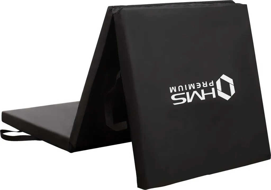 Matelas de gymnastique pliable noir 1800 x 600 mm pour fitness à domicile